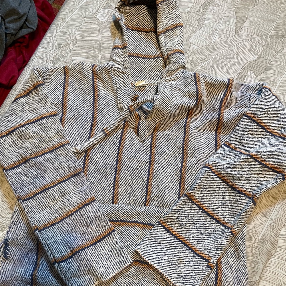 Vintage Striped Hooded Womens Sweater